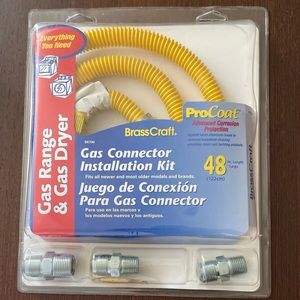 BrassCraft Gas Connector(Gas Range and Gas Dryer) Installation Kit. 48 inch.